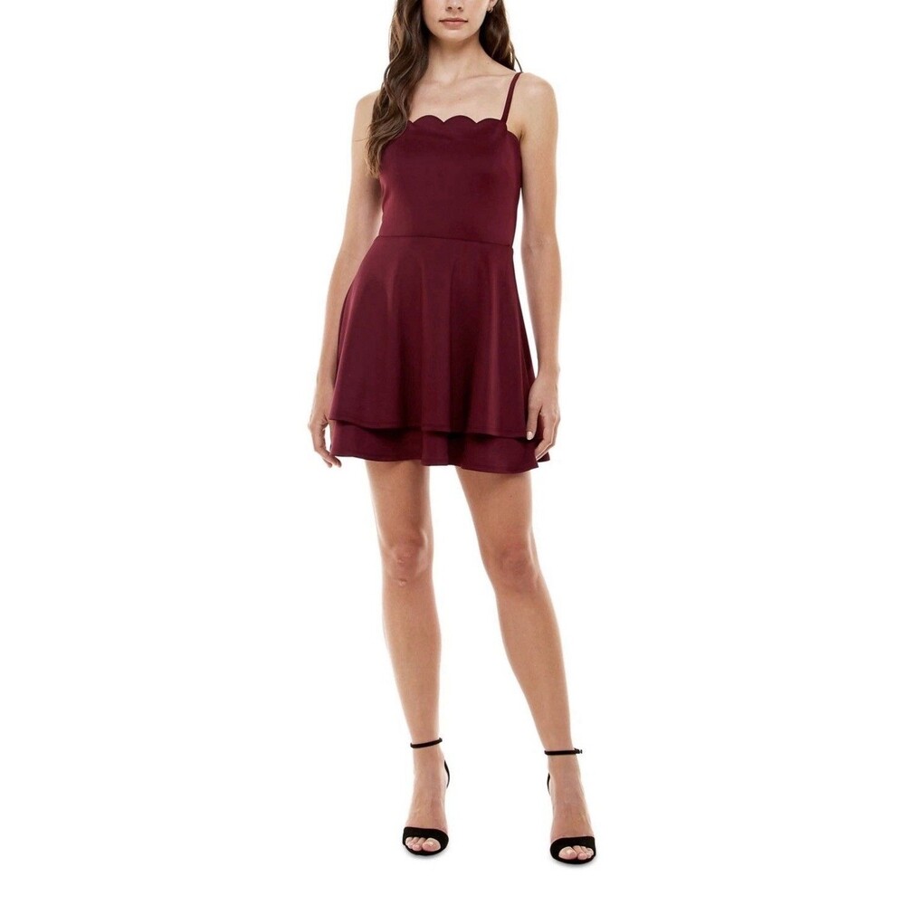 SPEECHLESS Womens Red Spaghetti Strap Short Party Fit + Flare Dress SMALL NWT